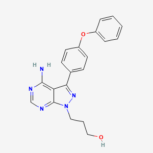 molecular formula C20H19N5O2 B8384927 3-(4-amino-3-(4-phenoxyphenyl)-1H-pyrazolo[3,4-d]pyrimidin-1-yl)propan-1-ol 
