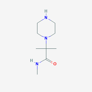 molecular formula C9H19N3O B8384952 N-methyl-2-piperazin-1-yl-isobutyramide 