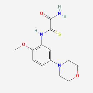 molecular formula C13H17N3O3S B8384958 2-(2-Methoxy-5-morpholin-4-yl-phenylamino)-2-thioxo-acetamide 