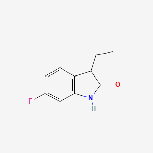 molecular formula C10H10FNO B8384961 3-Ethyl-6-fluoro-1,3-dihydro-2H-indole-2-one 
