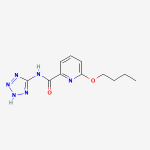 molecular formula C11H14N6O2 B8384989 N-(5-tetrazolyl)-6-n-butoxy-2-pyridinecarboxamide 