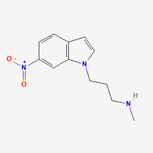 molecular formula C12H15N3O2 B8385004 N-methyl-3-(6-nitro-1H-indol-1-yl)propan-1-amine 