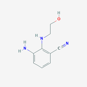 molecular formula C9H11N3O B8385018 3-Amino-2-[(2-hydroxyethyl)amino]benzonitrile 