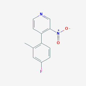 molecular formula C12H9FN2O2 B8385027 4-(4-Fluoro-2-methylphenyl)-3-nitropyridine 