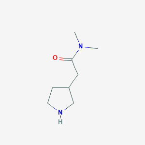 molecular formula C8H16N2O B8385126 N,N-dimethyl-2-pyrrolidin-3-yl-acetamide 