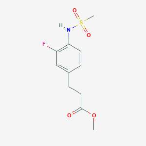 molecular formula C11H14FNO4S B8385139 Methyl 3-(3-fluoro-4-methanesulfonylaminophenyl)propionate 