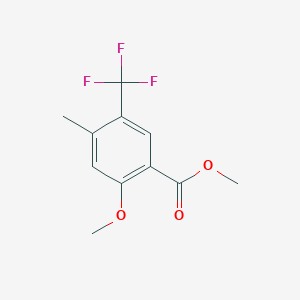 molecular formula C11H11F3O3 B8385170 Methyl 4-methyl-2-(methyloxy)-5-(trifluoromethyl)benzoate 