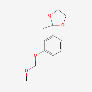 molecular formula C12H16O4 B8385199 Methoxymethyl 3-(2-methyl-1,3-dioxolan-2-yl)phenyl ether 