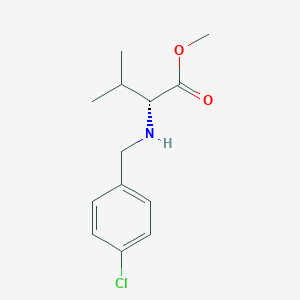 molecular formula C13H18ClNO2 B8385229 (R)-2-(4-chloro-benzylamino)-3-methyl-butyric acid methyl ester 