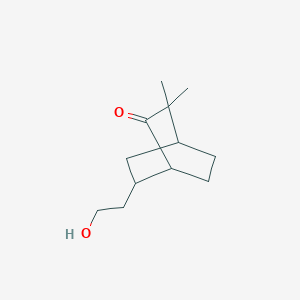 molecular formula C12H20O2 B8385231 3,3-Dimethyl-6-(2-hydroxyethyl)-bicyclo(2.2.2)octanone 