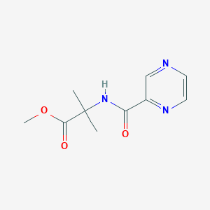 molecular formula C10H13N3O3 B8385237 Methyl 2-methyl-2-[(pyrazin-2-ylcarbonyl)amino]propanoate 