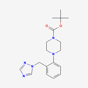 molecular formula C18H25N5O2 B8385251 1-Boc-4-(2-[1,2,4]triazol-1-ylmethyl-phenyl)-piperazine 