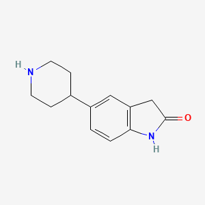 molecular formula C13H16N2O B8385253 5-(Piperidin-4-yl)indolin-2-one 