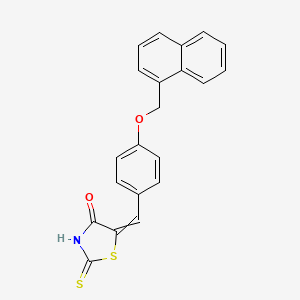 molecular formula C21H15NO2S2 B8385274 5-[[4-[(Naphth-1-yl)methoxy]phenyl]methylene]-2-thioxo-4-thiazolidinone 