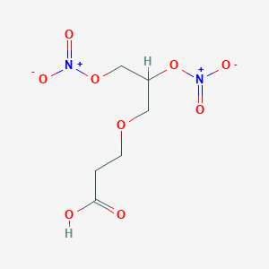 molecular formula C6H10N2O9 B8385296 3-(2,3-Bis(nitrooxy)propoxy)propanoic acid 