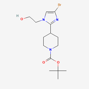 molecular formula C15H24BrN3O3 B8385300 tert-Butyl 4-(4-bromo-1-(2-hydroxyethyl)-1H-imidazol-2-yl)piperidine-1-carboxylate 