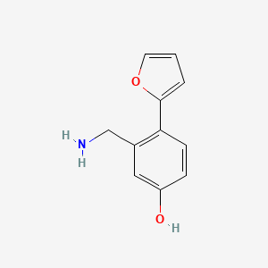 molecular formula C11H11NO2 B8385310 3-Aminomethyl-4-furan-2-yl-phenol 