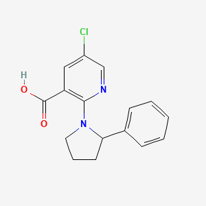 molecular formula C16H15ClN2O2 B8385403 5-Chloro-2-(2-phenylpyrrolidin-1-yl)nicotinic acid 