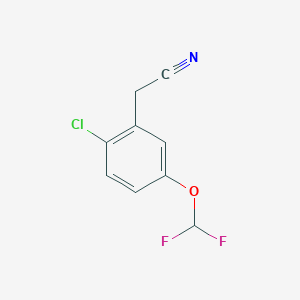molecular formula C9H6ClF2NO B8385420 2-(2-Chloro-5-(difluoromethoxy)phenyl)ethanenitrile 