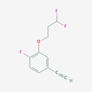 molecular formula C11H9F3O B8385429 2-(3,3-Difluoropropoxy)-4-ethynyl-1-fluorobenzene 