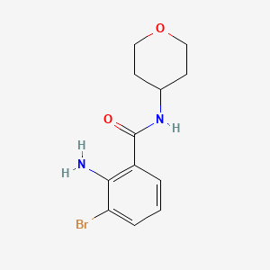 molecular formula C12H15BrN2O2 B8385432 2-amino-3-bromo-N-(tetrahydro-2H-pyran-4-yl)benzamide 