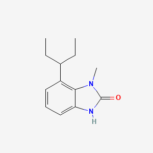 molecular formula C13H18N2O B8385476 7-(1-Ethylpropyl)-1-methyl-1,3-dihydro-2H-benzimidazol-2-one 