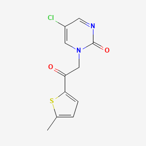 molecular formula C11H9ClN2O2S B8385613 5-Chloro-1-(5-methyl-2-thenoylmethyl)pyrimidin-2-one 