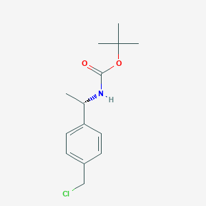molecular formula C14H20ClNO2 B8385623 (S)-tert-butyl 1-(4-(chloromethyl)phenyl)ethylcarbamate 