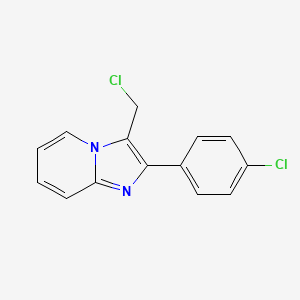 molecular formula C14H10Cl2N2 B8385636 3-(Chloromethyl)-2-(4-chlorophenyl)imidazo[1,2-a]pyridine 