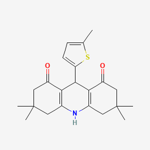 molecular formula C22H27NO2S B8385648 3,4,6,7,9,10-hexahydro-3,3,6,6-tetramethyl-9-(5-methyl-2-thienyl)-1,8(2H,5H)-acridinedione 