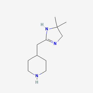 molecular formula C11H21N3 B8385663 4-[(4,5-dihydro-5,5-dimethyl-1H-imidazol-2-yl)methyl]-piperidine 