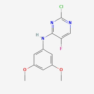 molecular formula C12H11ClFN3O2 B8385676 2-chloro-N4-(3,5-dimethoxyphenyl)-5-fluoro-4-pyrimidineamine 
