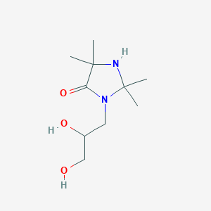 molecular formula C10H20N2O3 B8385721 3-(2,3-Dihydroxypropyl)-2,2,5,5-tetramethylimidazolidin-4-one 