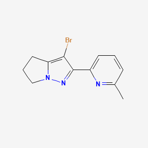 molecular formula C12H12BrN3 B8385747 3-bromo-2-(6-methylpyridin-2-yl)-5,6-dihydro-4H-pyrrolo[1,2-b]pyrazole 