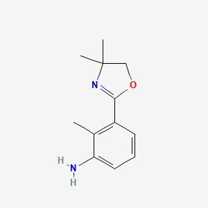 molecular formula C12H16N2O B8385808 3-(4,5-Dihydro-4,4-dimethyl-2-oxazolyl)-2-methylbenzenamine 