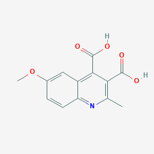 molecular formula C13H11NO5 B8385818 6-Methoxy-2-methylquinoline-3,4-dicarboxylic acid CAS No. 79842-55-0