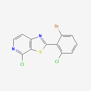 molecular formula C12H5BrCl2N2S B8385843 2-(2-Bromo-6-chlorophenyl)-4-chlorothiazolo[5,4-c]pyridine 