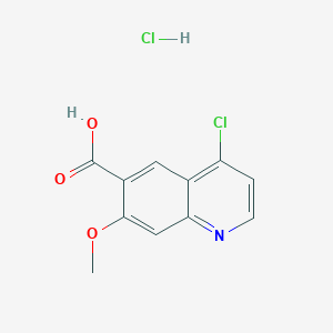 molecular formula C11H9Cl2NO3 B8385874 4-Chloro-7-methoxyquinoline-6-carboxylic acid hydrochloride 