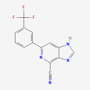 molecular formula C14H7F3N4 B8385882 3h-Imidazo[4,5-c]pyridine-4-carbonitrile,6-[3-(trifluoromethyl)phenyl]- 