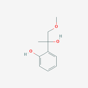 molecular formula C10H14O3 B8385980 2-(2-Hydroxy-1-methoxypropan-2-yl)phenol 