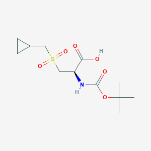 molecular formula C12H21NO6S B8385993 (R)-2-tert-butoxycarbonylamino-3-cyclopropylmethanesulfonyl-propionic acid 