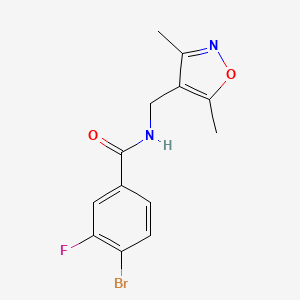 molecular formula C13H12BrFN2O2 B8386132 4-Bromo-N-(3,5-dimethyl-isoxazol-4-ylmethyl)-3-fluoro-benzamide 
