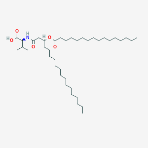molecular formula C39H75NO5 B8386315 N-[3-(Hexadecanoyloxy)octadecanoyl]-L-valine CAS No. 83550-29-2