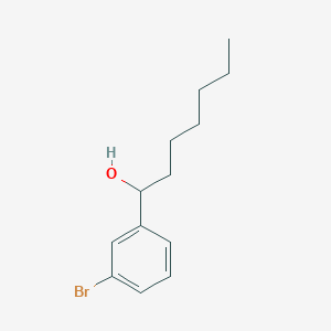 molecular formula C13H19BrO B8386337 1-Bromo-3-(1-hydroxyhept-1-yl)benzene 