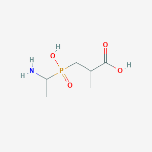 molecular formula C6H14NO4P B8386364 1-Aminoethyl-(2-carboxy-1-propyl)phosphinic acid 