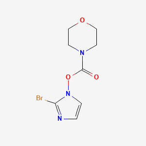 molecular formula C8H10BrN3O3 B8386376 Morpholine-4-carboxylic Acid 2-bromo-imidazol-1-yl Ester 