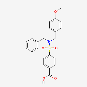 molecular formula C22H21NO5S B8386546 4-(N-benzyl-N-(4-methoxybenzyl)sulfamoyl)benzoic acid 