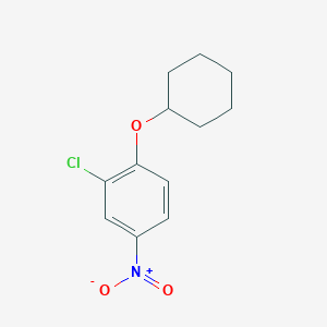 molecular formula C12H14ClNO3 B8386653 2-Chloro-1-cyclohexyloxy-4-nitro-benzene 