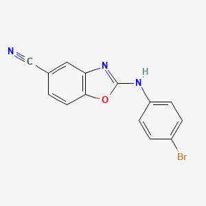 molecular formula C14H8BrN3O B8386698 2-(4-Bromoanilino)-1,3-benzoxazole-5-carbonitrile CAS No. 461699-30-9