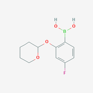 molecular formula C11H14BFO4 B8386716 4-Fluoro-2-(tetrahydropyran-2-yloxy)benzeneboronic acid 